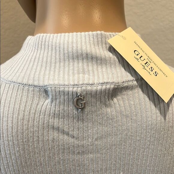 Guess Blue Fitted Sweatshirt with Mandarin Collar - Picture 5 of 6